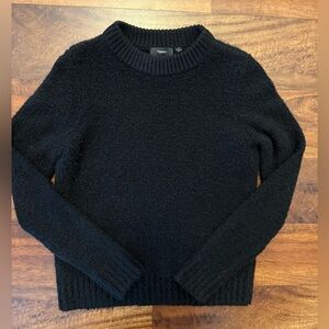 Theory Black Textured Knit Sweater